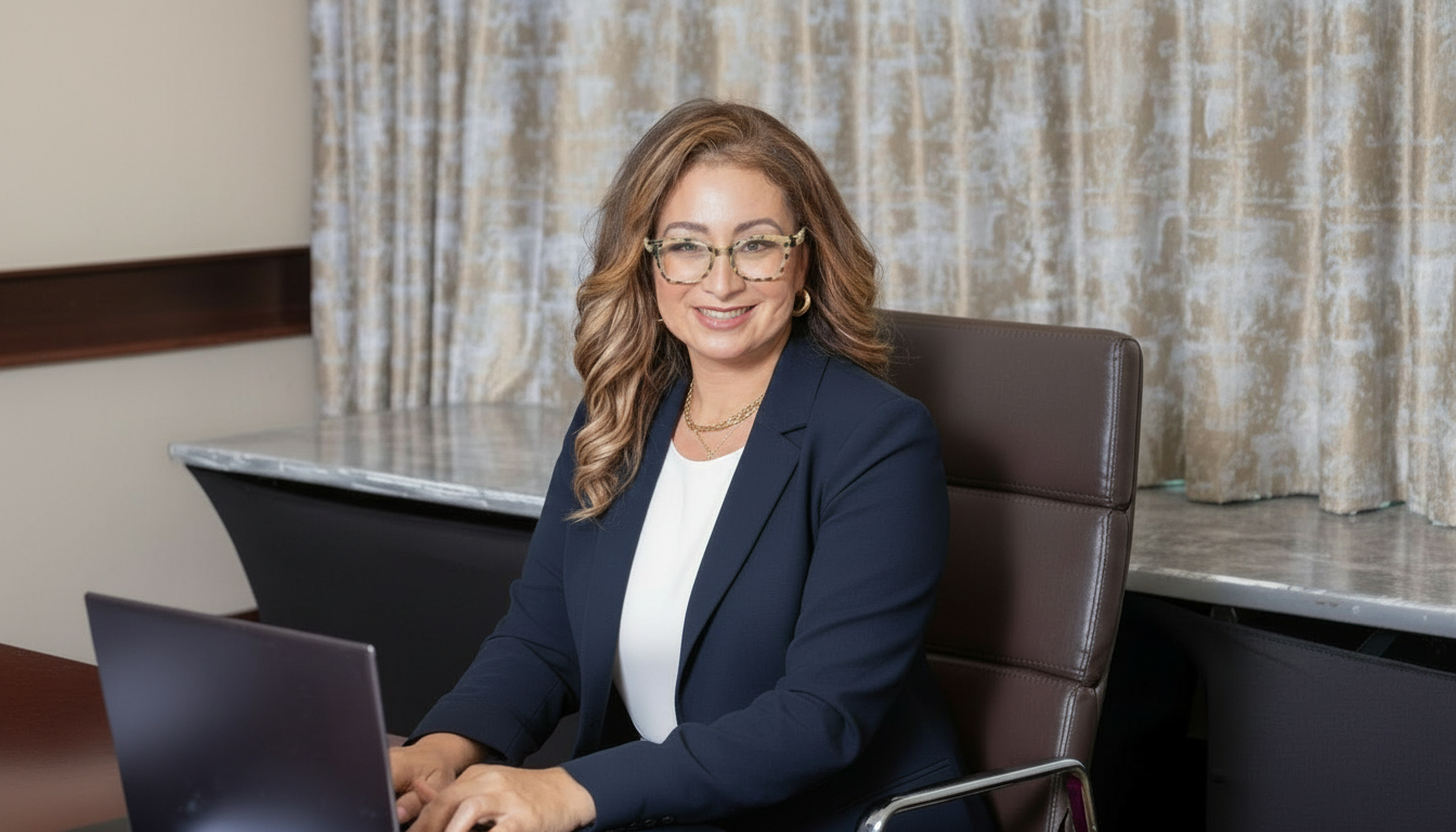 Haydee Paz — Sunrun Solar Consultant at her desk